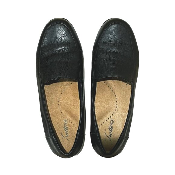 Black Leather Comfort Loafers Slip-On — Women’s 8.5 — Trotters Deanna - Picture 3 of 6